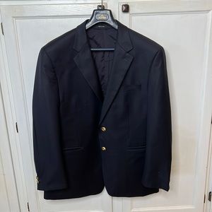 Lauren Ralph Lauren Navy Blue Sports Coat Men’s 44 Regular Wool Gold Buttons